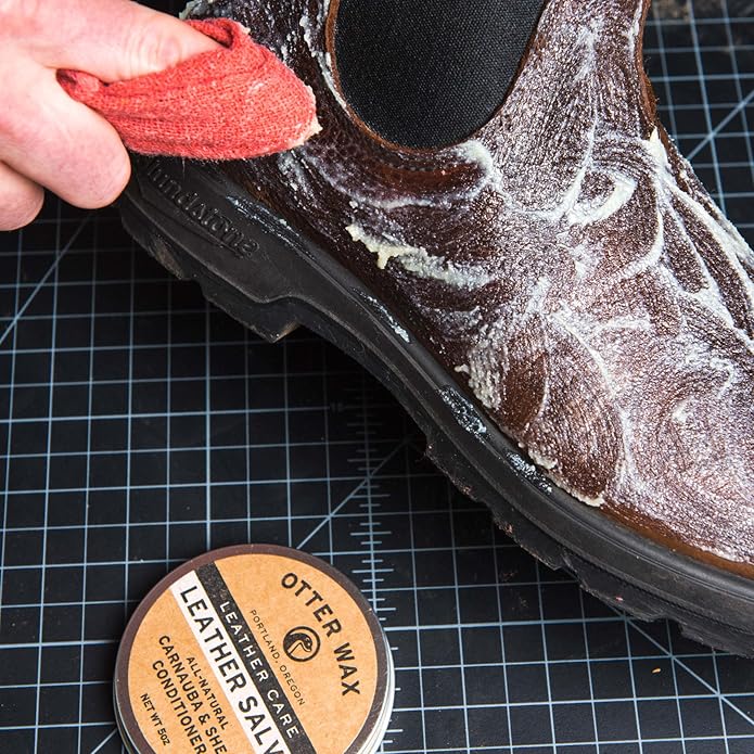 Otter Wax Leather Salve | Leather Cleaner & Conditioner | All-Natural Balm for Furniture, Boots, Jackets, Shoes & Bag