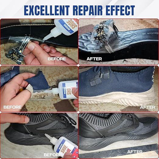 GH1200 30gx2 Pack Shoe Glue Heavy Duty, Clear Drying & Strong Shoe Glue Sole Repair, Non Stiff Repairs, Pegamento para Zapatos, Fixes Sneakers, High Heels, Crocs & More, can Bear Extreme Conditions