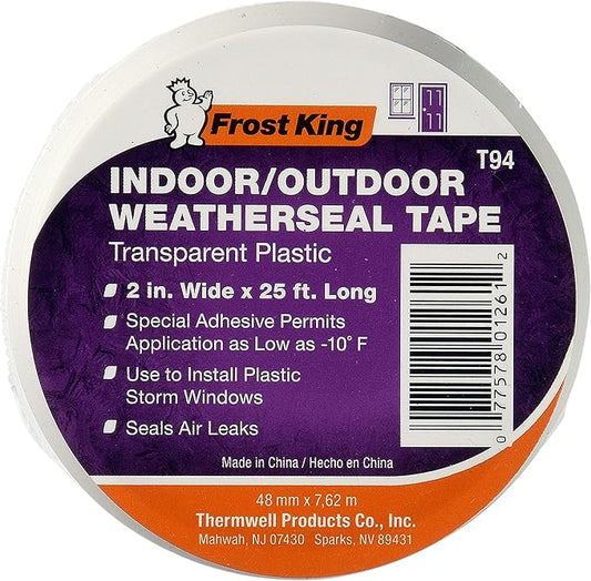 Frost King Clear T94H Plastic Weather-Seal Tape 2-Inch by 25-Feet, 2" X ft, Foot
