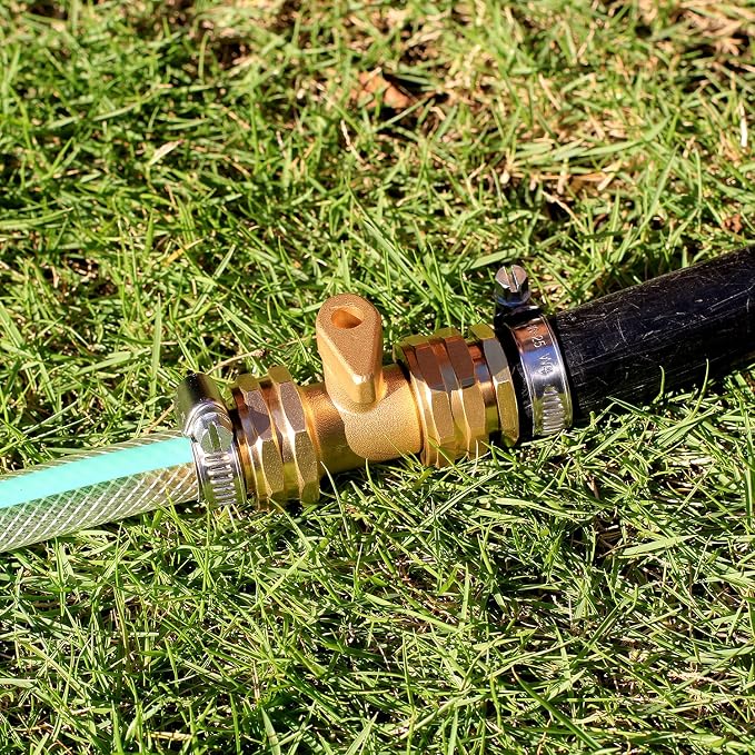 Solid Brass Garden Hose Repair kit Connector with Clamps 3/4" Barb x 3/4" Female,Fit for Garden Hose Fitting,Male and Female Hose Fittings
