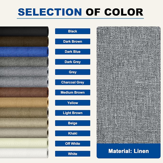 KING MOUNTAIN Linen Repair Patches, Self-Adhesive Fabric Patches, 4 X 63 inch Extra Size, Multi Color, Can be Used for Sofa Repair (Grey)