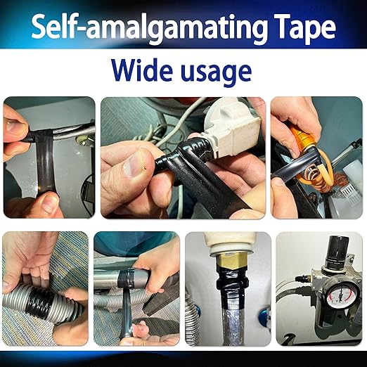 Self-Fusing Silicone Tape, 1’’x10’ Self-Welding Repair Tape for Pipe and Tube Leak, Electrical Cable, Outdoor Coax, Emergency Repair, Plumbing Sealing.