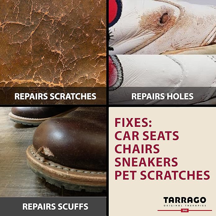 Tarrago Filling Paste - 50ml Leather Filler Repair Compound - Leather Restoration Crack, Burns, Tears, Holes Filler