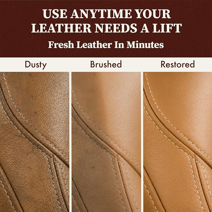 Lexol Horsehair Detailing Brush Set – Professional 3‑Piece Leather Cleaning & Care Kit for Bags, Shoes, Accessories, Upholstery & More – Soft, Scratch‑Free Natural Horsehair Brushes