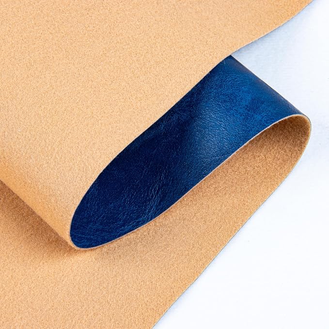 Faux Leather Fabric Sheet, 12 x 54 Inches, Texture Synthetic Material for DIY Crafts, Leather earings,Upholstery, Automotive, Sofa Projects Individual 1/3 Yard Cut (R-Blue, 1/3 Yard)