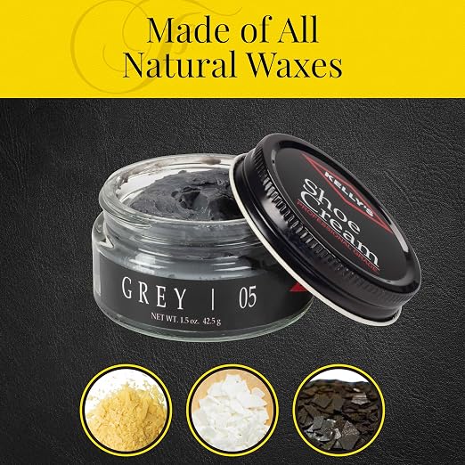 Kelly's Grey Shoe Polish 1.5 oz - Professional Leather Shoe Cream