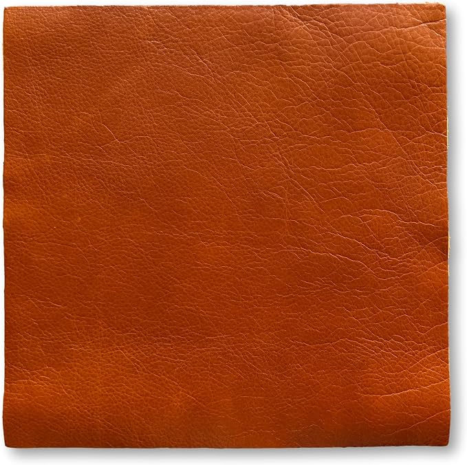 Natural Grain Cow Leathers: 12'' x 12'' Pre-Cut Leather Pieces (Whiskey Distressed, 1 Piece)