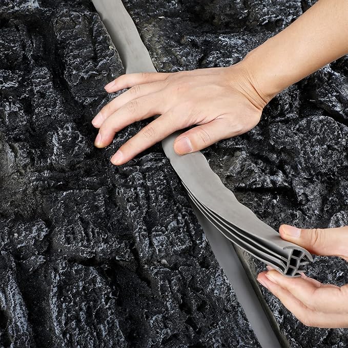 Kingdder Concrete Expansion Joint Filler Driveway Crack Filler Flexible EPDM Rubber Strip for Concrete Crack Repair Replacement Weather Aging Resistance Expansion Joint(1'' Wide, 25 ft Long)