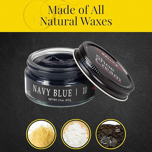 Kelly's Navy Shoe Polish 1.5 oz - Professional Leather Shoe Cream