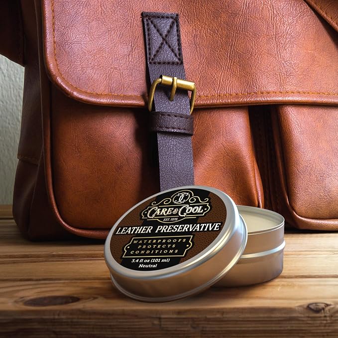 Care & Cool Ultimate Leather Conditioner and Protector (3.4 oz). Waterproofs, Restores, and Heals Your Shoes, Boots, Purses, Jackets, Couch, and Furniture. Setting the Standards Since 1976.