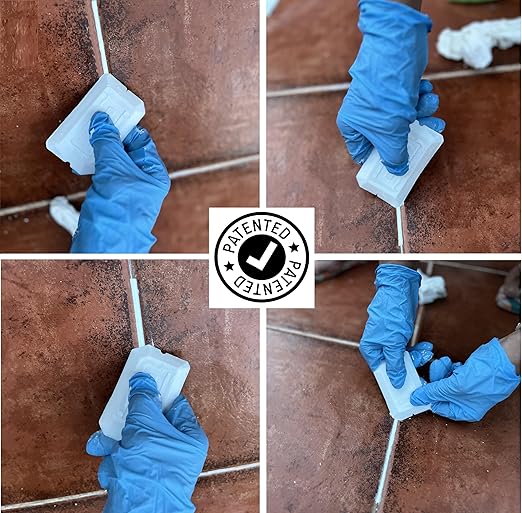 PECTRO Tile Grout Repair Paste, White, 14.1 oz (400 g) Squeeze Tube with Adjustable Spatula - Fast Drying, Odorless Filler for Grout Lines, Cracks & Gaps (Bathroom, Kitchen, Floor Tile) (KIT X 1)