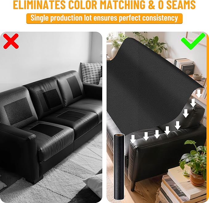 Marine Vinyl Upholstery Faux Leather: Meneng Black Grain Faux Leather 54"x36" Marine Vinyl Fabric Waterproof Durable for DIY Upholstery Boat Car Sofa