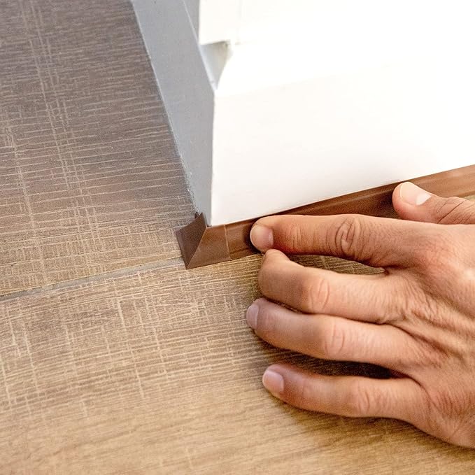 InstaTrim Outside Corners - 10 Dark Brown 3/4" Wide Caulk Strip Outside Corner Pieces - Trim for Outside Corners - Paintable