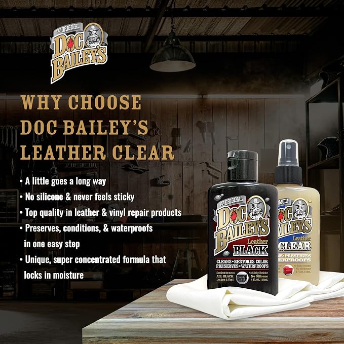 Black & Colored Leather Cleaner and Conditioner Bundle for Bags, Boots, Saddles & Car Interior - 4oz, 2 Packs
