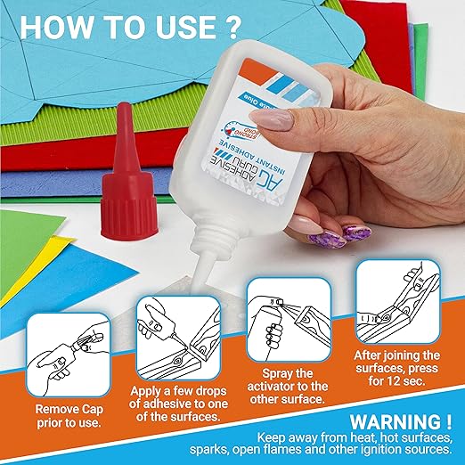 Adhesive Guru Cyanoacrylate (CA) Super Glue (4.5 oz) for Plastic, Metal, Leather, Ceramic - Fast Adhesive for Woodworking, Hobby Models, Carpentry - 1 Pack