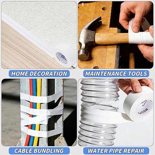 5 Pack Mini White Duct Tape, 1" X 75 Yards Travel Size Duct Tape, Pocket Size Heavy Duty Waterproof No Residue Tear by Hand, Multi-Use for Indoor & Outdoor Repairs, travel camping DIY projects