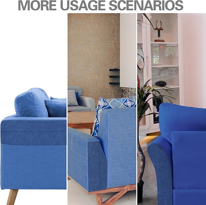 Velvet Repair Patch, Self-Adhesive Flannel Fabric Patch, Multi Colors, Microfiber Patch，Can be Used to Patch Sofas, Car Seats, Handbags, Jacket Holes and Tears (Blue)