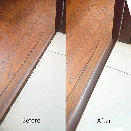 Floor Transition Strip Self-Adhesive Cover Strips Threshold Repair Floor Gap Vinyl Flooring Transitions Laminate Floor Flat Divider Strip Minimalism Oak Wood Grain Design 6.6FT (4cm, Pure Brown)