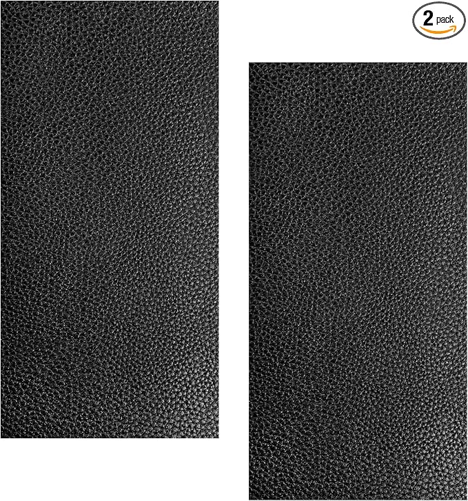 2 PCS Car Leather Repair Kit, 4×8 Inch Waterproof Self Adhesive Leather Repair Patches Kit, Super-Thin Cuttable PU Vinyl Patch Tape for Repairing Car Seats Sofas Chairs (Black)