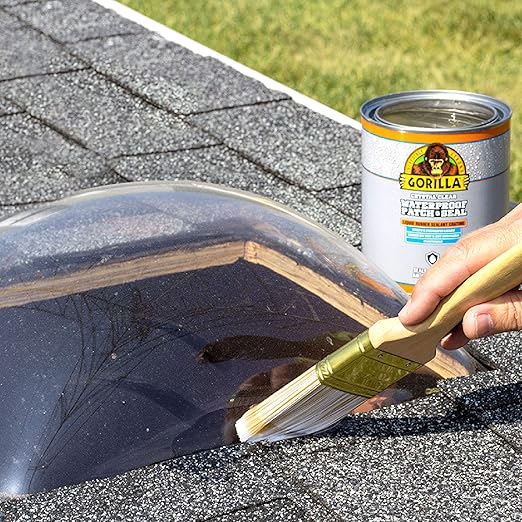 Gorilla Waterproof Patch & Seal Liquid Rubber Sealant, Crystal Clear, 16oz (Pack of 1)