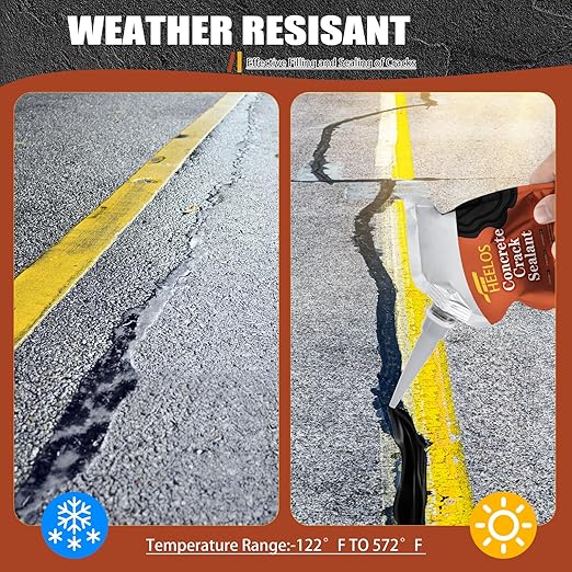 Asphalt Crack Filler, 6Pack High Elasticity Driveway Crack Filler, Self Leveling Waterproof Asphalt Sealant for Driveway, Walkway, Road, Blacktop Joint Filler, Flexible Concrete Sealer(Black)