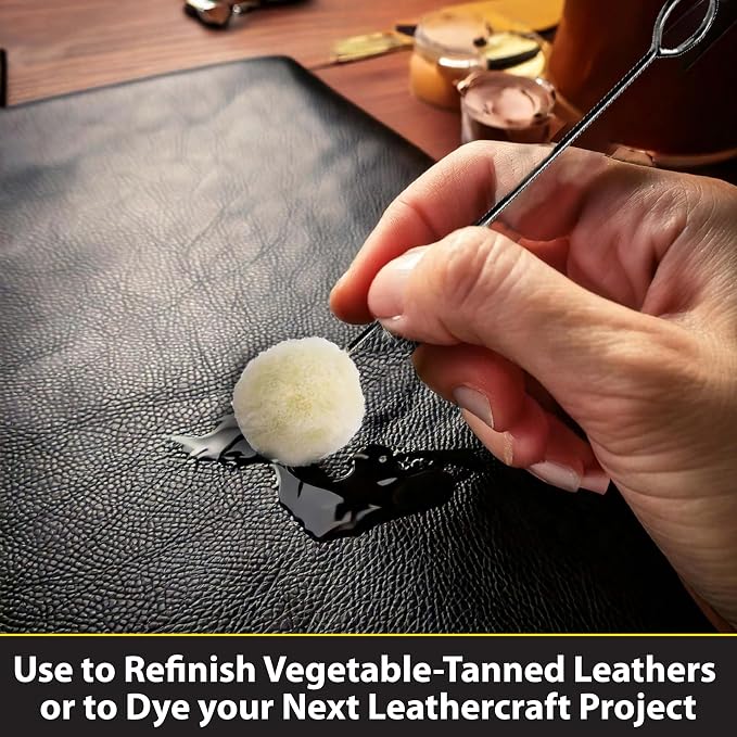 Fiebing's LeatherColors (4 Fl Oz, Dark Red) - Leather Dye for Natural Leather - Water-Based, Non-Flammable Formula - Permanent & Penetrating Color for Shoes, Boots, Furniture - Safe for Institutions