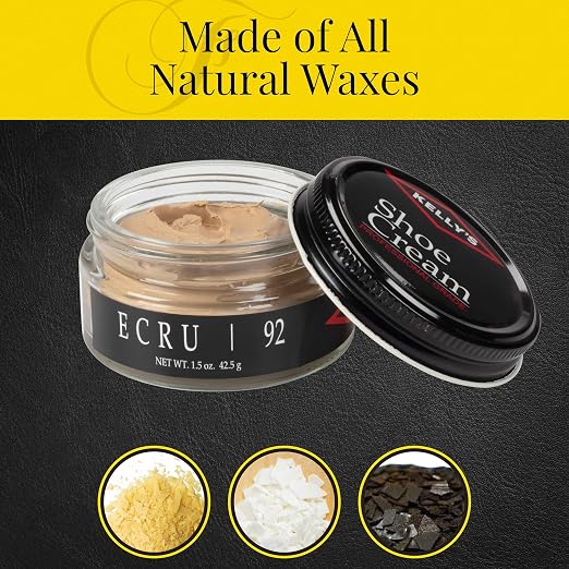 Kelly's Ecru Shoe Polish 1.5 oz - Professional Leather Shoe Cream