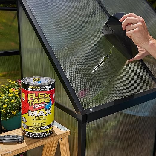Flex Tape, Original Thick Flexible Rubberized Waterproof Tape - Seal and Patch Leaks, Works Underwater, Indoor Outdoor - Home RV Roof Plumbing and Pool Repairs, Black, 12 in x 10 ft, Pack of 1