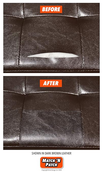 MATCH 'N PATCH Black Leather Repair Tape, 3" x 72" for Furniture | Realistic Faux Leather Patches for Couch, Sofa, Upholstery, Car Seat & Other Furniture, Vinyl Repair Kit, Self Adhesive Patch