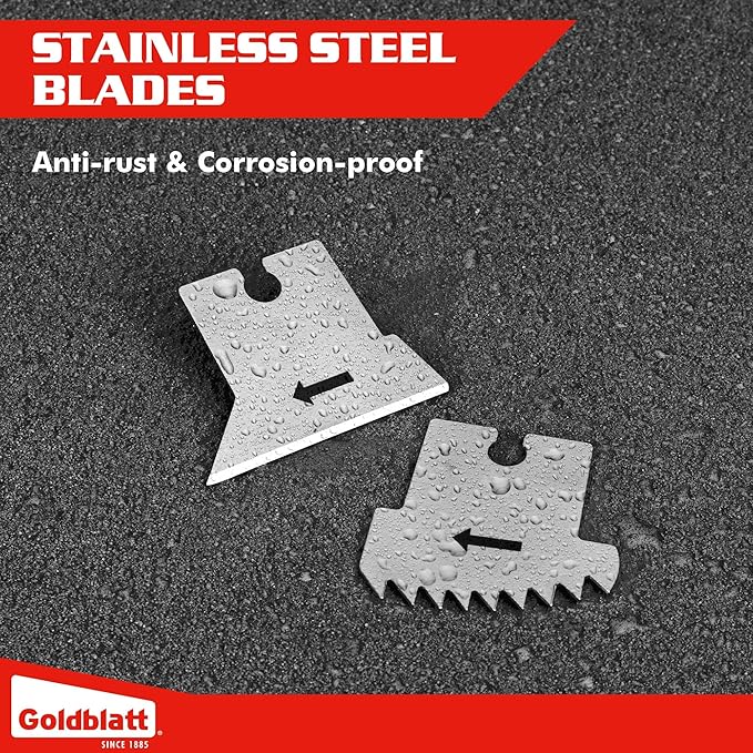 Goldblatt 10PK Replacement Blades - for Caulking Tool Kit G12738, Professional Level Stainless Steel Blades, High Hardness & Long Edge Retention, Blades for Caulking Tools