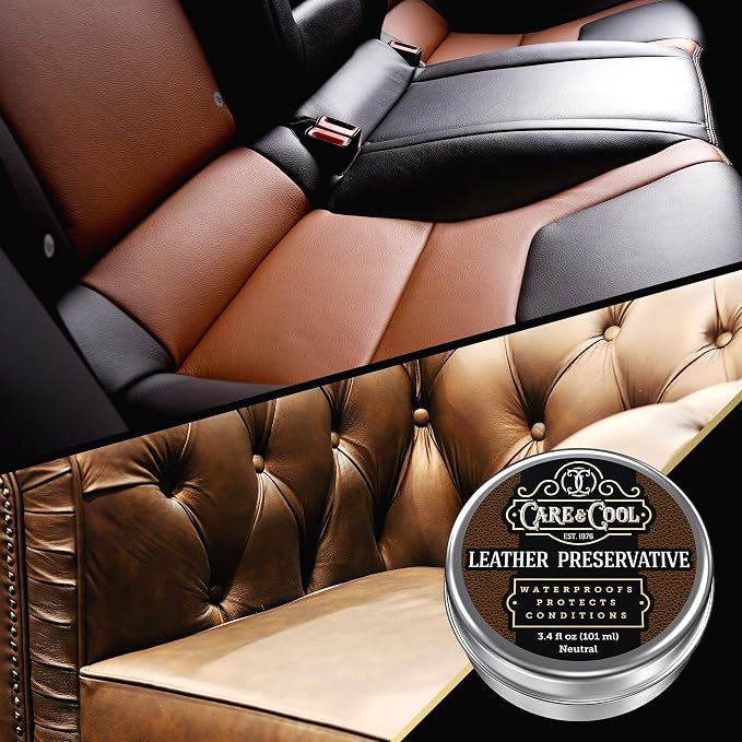 Care & Cool Ultimate Leather Conditioner and Protector (3.4 oz). Waterproofs, Restores, and Heals Your Shoes, Boots, Purses, Jackets, Couch, and Furniture. Setting the Standards Since 1976.