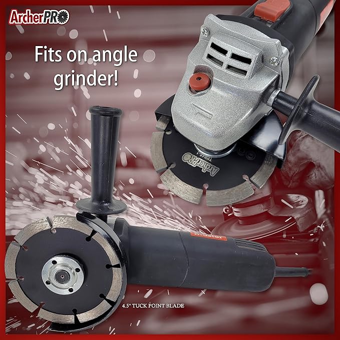 Archer PRO 4-1/2" in. Tuck Point Diamond Blade for Mortar Grooving and Removal. Tuck Pointing Mortar Tools for Brick Mortar Repair and Mortar Removal. Granite Cutting and Grout Removal Blade.
