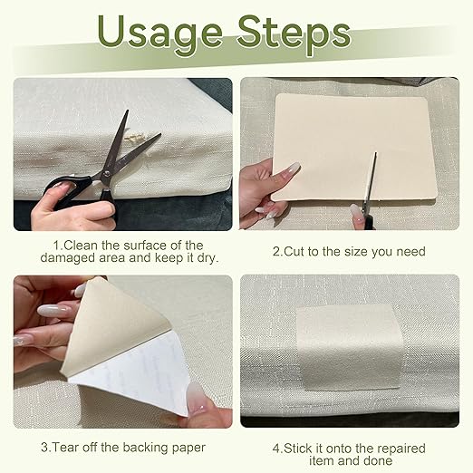 Besezx Canvas Repair Patch,Outdoor Gear Patch,7.87x5.9 Inches 8PCS,Waterproof Self-Adhesive Fabric Repair Tape for Repairing Boat Covers,Sun Shades,Sofas,Tents,Lounge Chairs,Awnings (Off White)