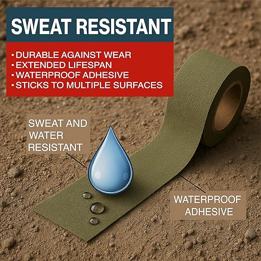 Thunder Tape Tactical Grip Wrap – 2 Roll Pack (FDE – Flat Dark Earth Brown) – Multi-Purpose Athletic & Tactical Wrap for Gun Grips, Sports, Hunting Gear, and Tools – 1” x 66Ft – Non-Reflective