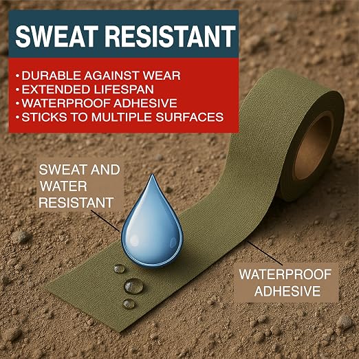 Thunder Tape Tactical Grip Tape – 2 Roll Pack ODG (Green) – Gun Grip Tape for Rifle, Firearm, Knife Handle, Magazine, Tool, Bow, Camping Gear – 1” x 66 Ft – Non-Reflective, Weather-Resistant