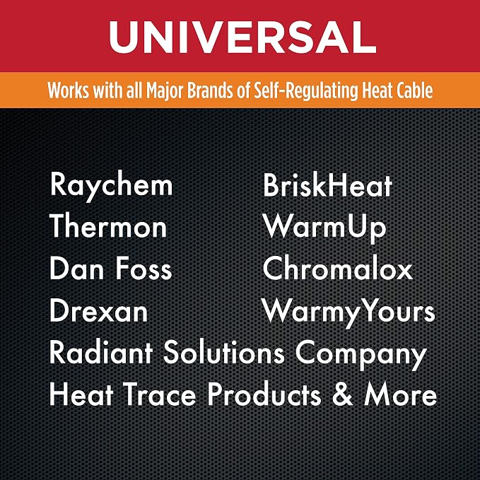 Radiant Solutions Company UL Listed Universal Tee & Splice Kit - For Splicing & Connecting 10-13mm Self Regulating Heat Cable or Heat Tape - Gutter & Roofing Protection