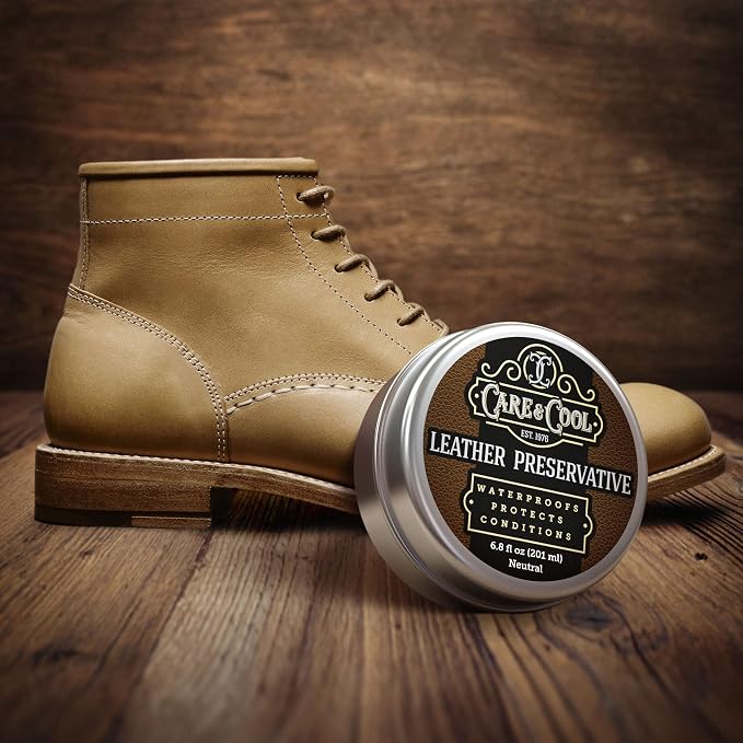 Care & Cool Ultimate Leather Conditioner and Protector (6.8 oz). Waterproofs, Restores, and Heals Your Shoes, Boots, Purses, Jackets, Couch, and Furniture. Setting the Standards Since 1976.