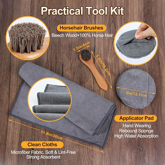 Nuroon Leather Boots Care Kit- Leather Cleaner Boots Shoes Cleaning Kit, Saddle Soap,Mink Oil and Wax Waterproofer