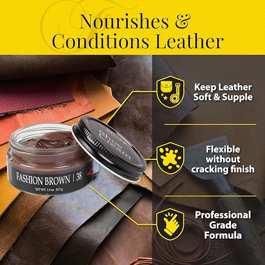 Kelly's Fashion Brown Shoe Polish 1.5 oz - Professional Leather Shoe Cream
