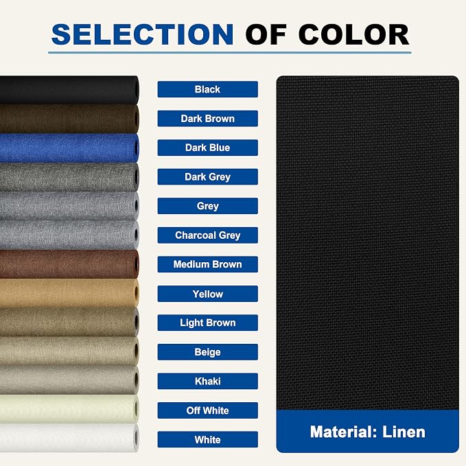 KING MOUNTAIN Linen Repair Patches,16X80 inch Extra Size, Multi Color, Can be Used for Sofa and Linen Fabric Repair (Black)