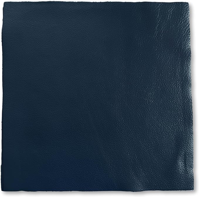 Natural Grain Cow Leathers: 12'' x 12'' Pre-Cut Leather Pieces (Navy, 5 Pieces)