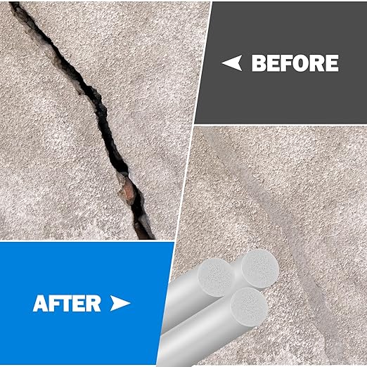 MYFAMIREA 50FT Backer Rod 1/4 Inch EPDM Rubber Caulk Saver Weather Strip Seal Concrete Expansion Joint Filler for Gaps and Joints, Gray