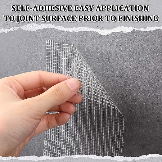 250 ft x 4 Inch Cement Board Joint Tape Self Adhesive Durable Gray Fiberglass Mesh Drywall Mesh Repair Tape for Cement Board Joints Repairing, Sealing and Strengthening
