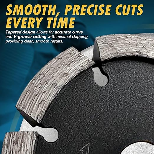 4" Diamond Crack Chaser Blades for Routing and Repairing Cracks in Concrete and Asphalt - 3/8" Width with a 7/8" Non-Threaded Arbor