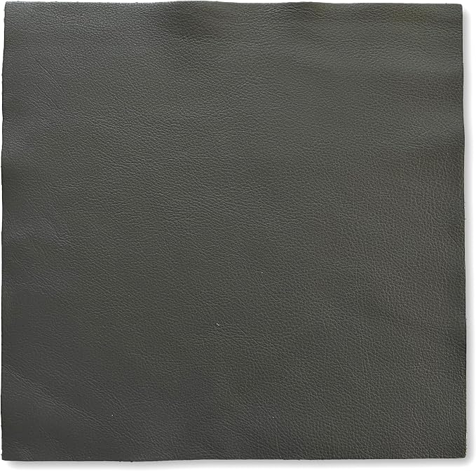 Natural Grain Cow Leathers: 12'' x 12'' Pre-Cut Leather Pieces (Gray, 3 Pieces)