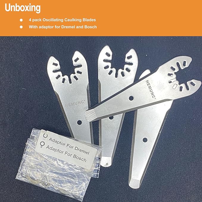 Oscillating Scraper Blades for Caulk Adhesive Sealant Removal for Dewalt Milwaukee Ryobi Bosch Craftsman Dremel Mulimaster Rockwell Multitool Scraper Blades