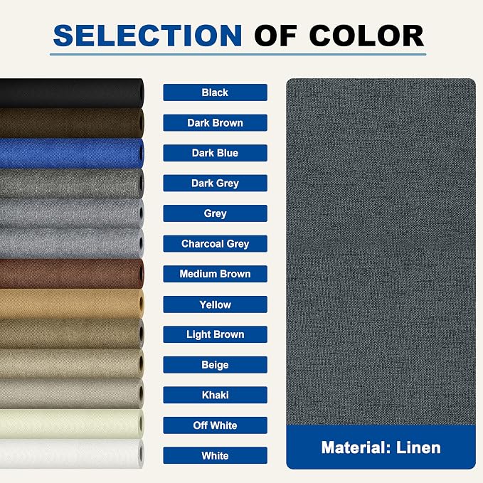 KING MOUNTAIN Linen Repair Patches, Self-Adhesive Fabric Patches, 4 X 63 inch Extra Size, Multi Color, Can be Used for Sofa Repair (Charcoal Gray)