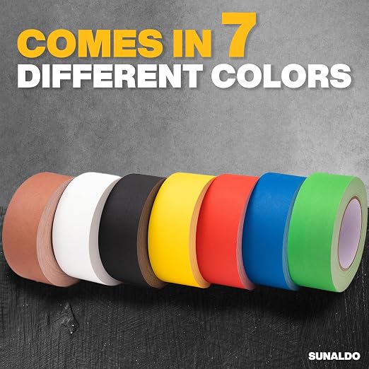Gaffers Tape Heavy Duty, Easy to Rip, Residue-Free Professional Grade Floor Tape for Electrical Cords, Matte Finish Non Reflective, Weather Resistant (1, White, 3" x 30 Yards)