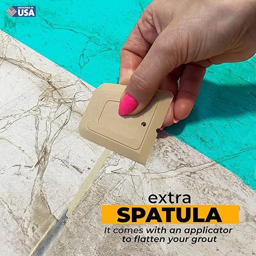 PentaUSA Warm Beige Tile Grout Repair Kit - Premixed Sanded Grout for Bathroom Shower Kitchen Floor, Beige Collection, Water-Resistant Filler Tube with Applicator, Easy DIY Restore (8.8oz / 250g)