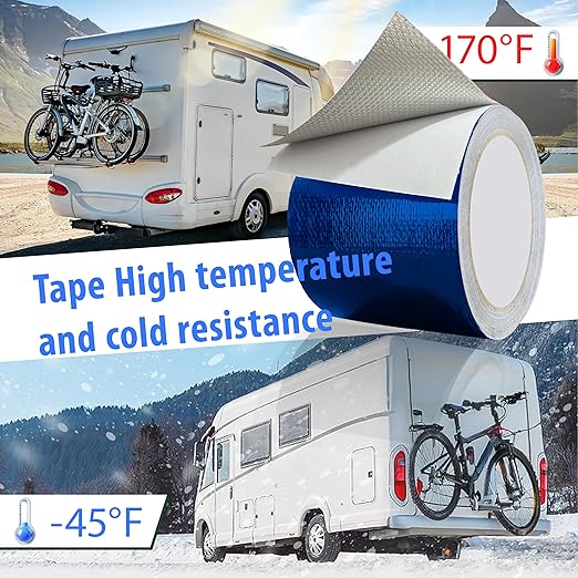 WaterproofRepair Tape for Fabric, 3.1IN x24.6FT, Heavy Duty Outdoor Repair Tape, for RV Roof, Tarp, Tent, Sail and Boat Cover Outdoor Repair Patch, Multipurpose Awning Repair Tape (Blue)